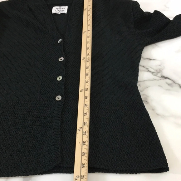 Margaret O Leary Cardigan Womens 2 Green Knit‎ Wool Sweater V Neck Vintage - Picture 14 of 15